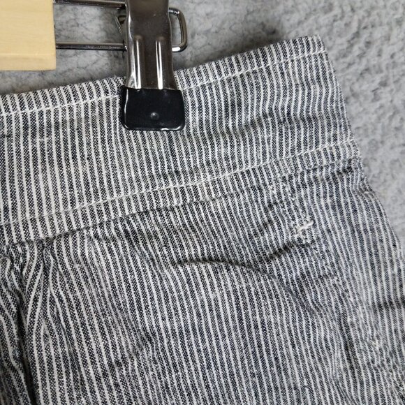 Eileen Fisher Skirt Women's Large Gray Striped Organic Hemp A-Line Office Career - Picture 3 of 10